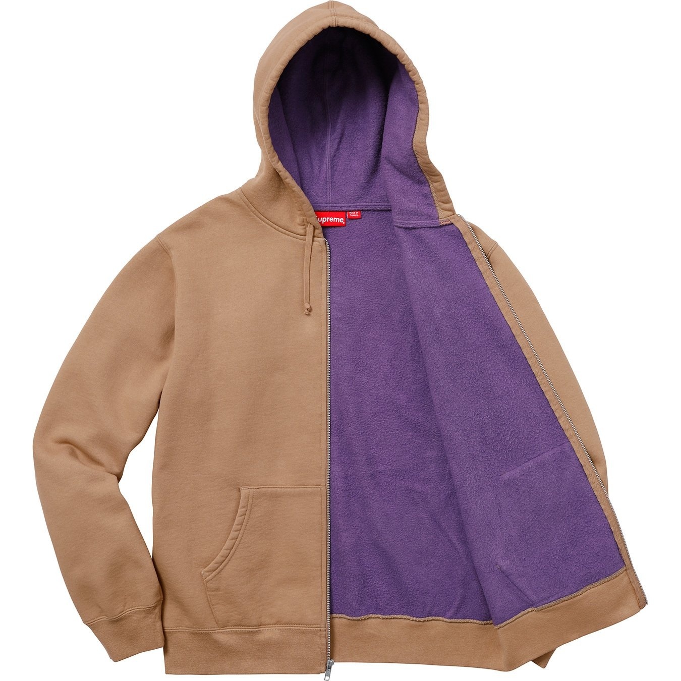 Contrast Zip Up Hooded Sweatshirt view 4